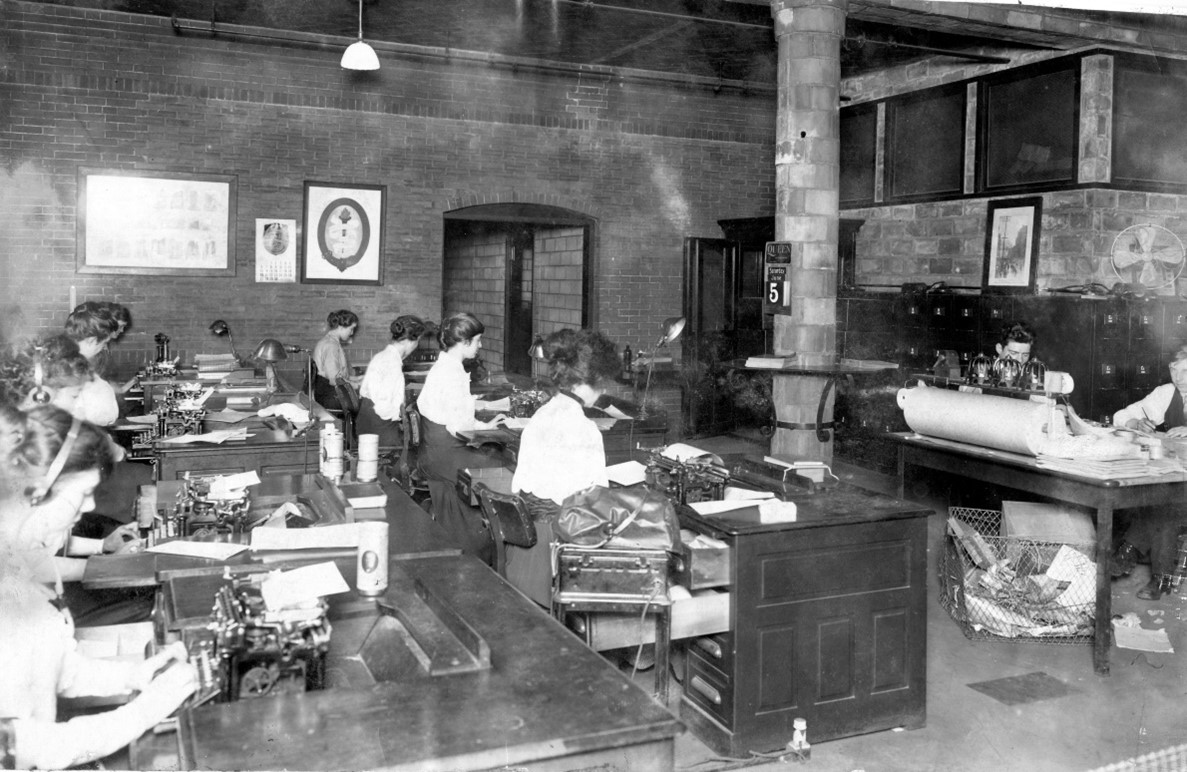 Stenographers at work, ca. 1910s.