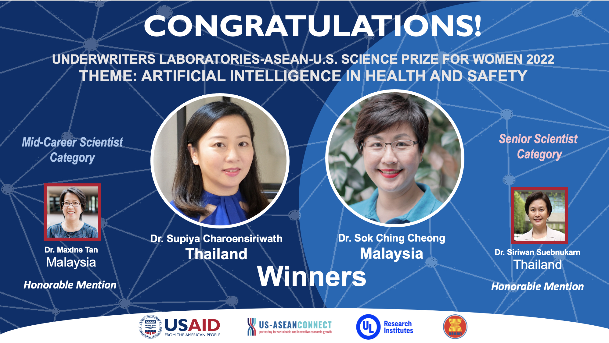 Underwriters Laboratories-ASEAN-U.S. Science Prize for Women 2022 Winners Announced