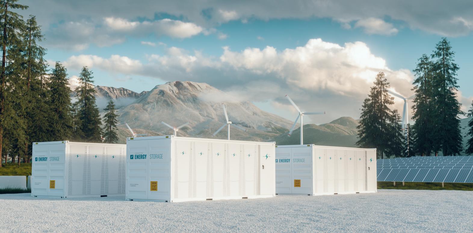 Energy storage in front of natural backdrop