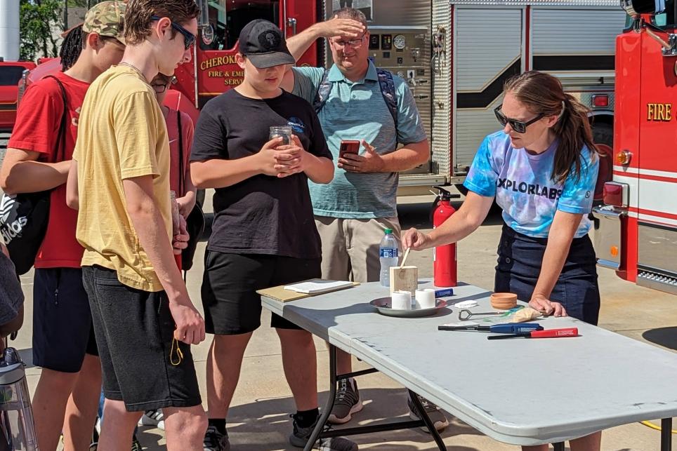 Middle Schoolers Learn About STEM Connection to Fire Careers Through Xplorlabs