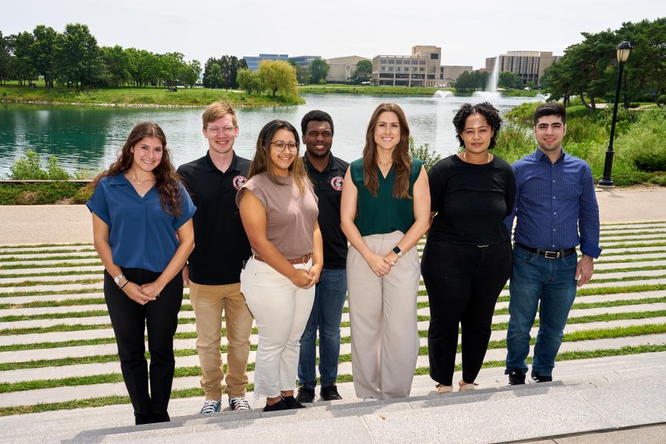 group of interns outside