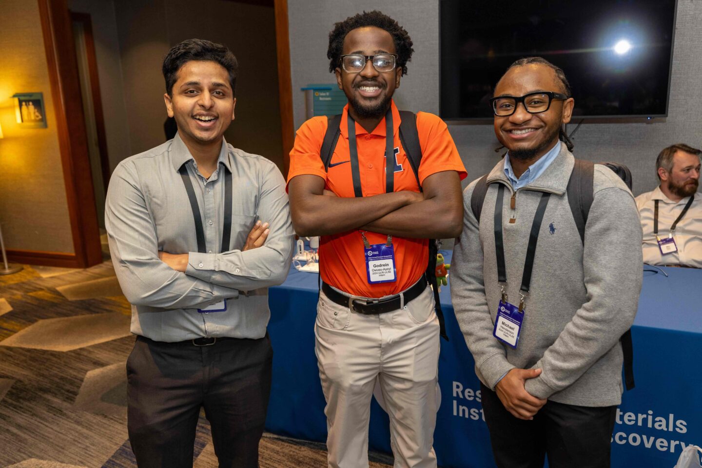 3 of the 2025 UL Research Institutes interns for summer of 2025. Left to right Jay Damani, Godrein Owusu-Ayeyi, Michael Henderson