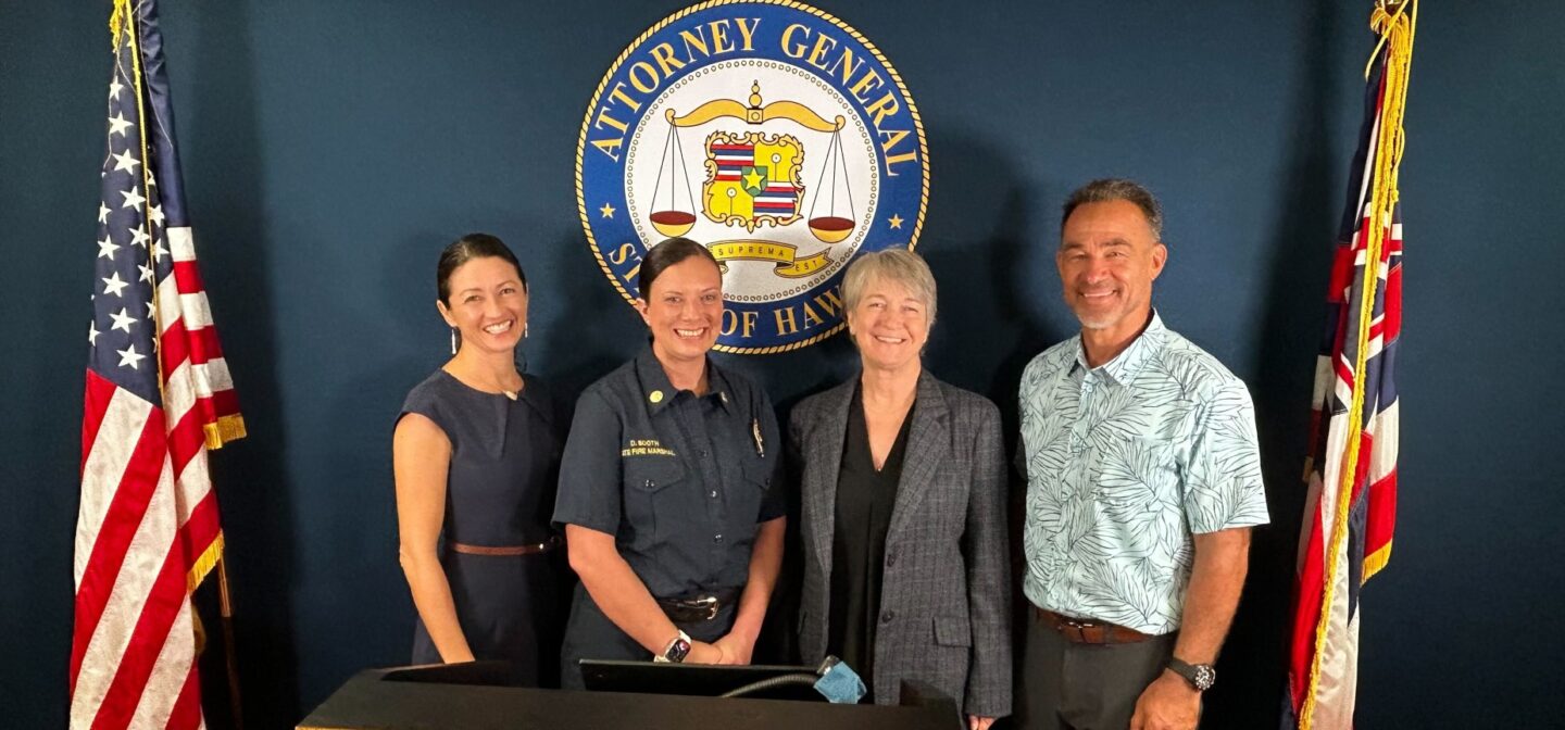 Derek Alkonis of UL Research Institutes Fire Safety meets with Hawaiʻi Attorney General’s office