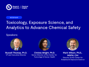 Flyer for the June 17 Chemical Insights webinar, "Toxicology, Exposure Science, and Analytics to Advance Chemical Safety."