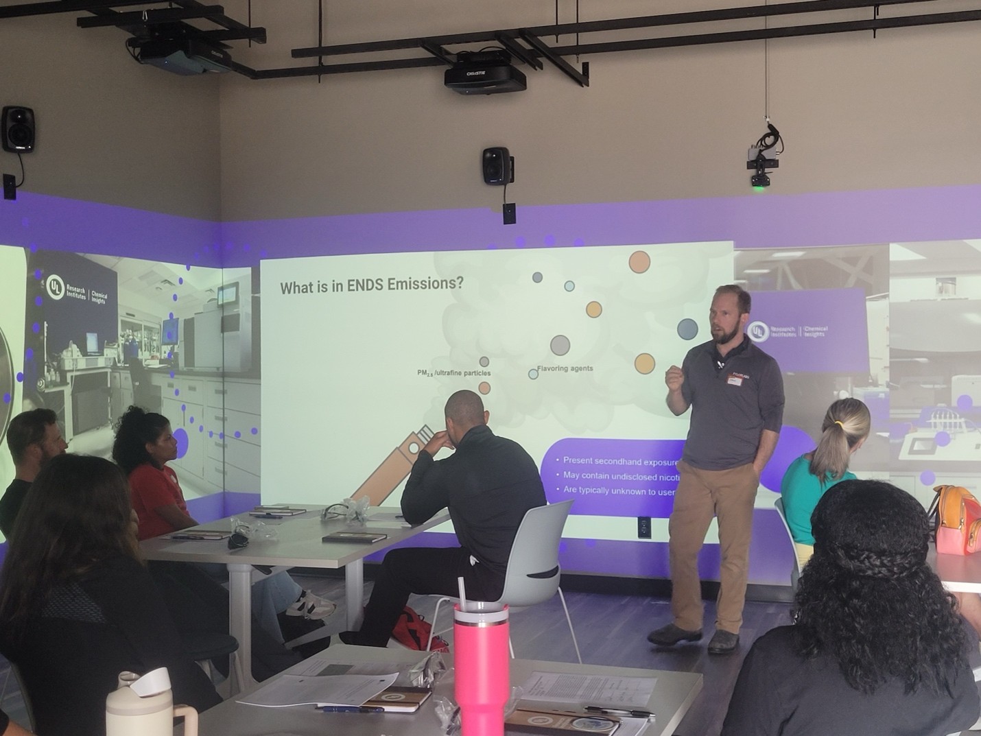 In partnership with UL Research Institutes’ Institute for Research Experiences & Education and Chemical Insights hosted a half-day externship for the Cobb County School District at ULRI's Immersive Classroom at the Cobb County Safety Village.